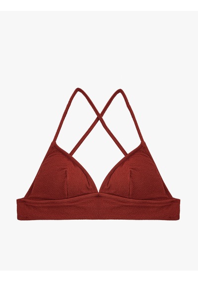 Koton Çapraz Askılı Dokulu Bralet Bikini Üstü Kahverengi 6sak10011mm Kahve