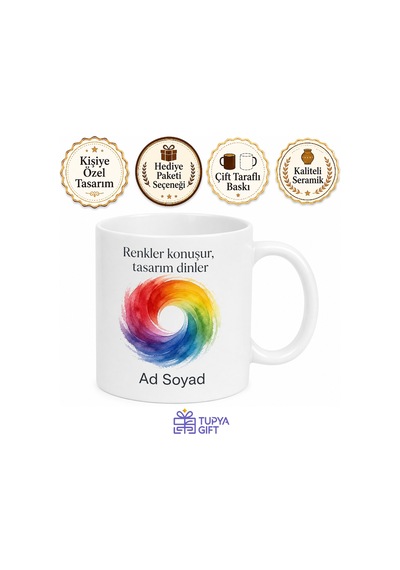 Görsel İletişim Tasarımı Öğrencisine İmajın Gücü Renk Psikolojisi Kupa Hediye Beyaz / Çok Renkli