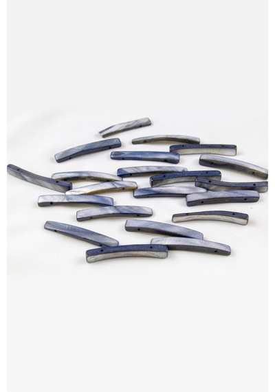 6x45 Mm Haki Renk Çift Delikli Çubuk Doğal Taş Boncuk 10 Adet