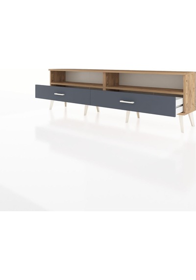 Arges Tv Ünitesi 2 Raflı 2 Çekmeceli 176x30x51 Çam-çam/antrasit Atlas Çam/antrasıt Arges Tv Ünitesi 2 Raflı 2 Çekmeceli 176x30x51 Çam-çam/antrasit Atlas Çam/antrasıt