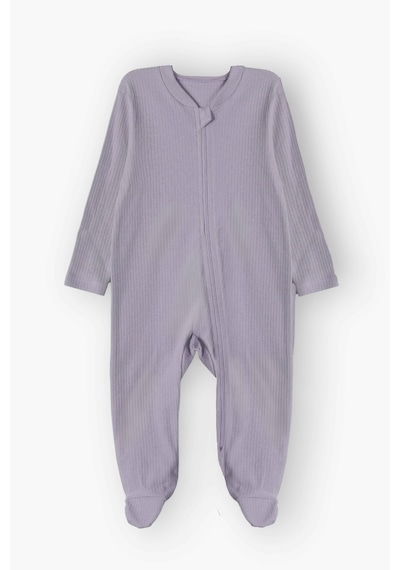 Luess Unisex Bebek %100 Pamuklu Rahat Kalıp Mevsimlik Tulum - Lila 0-3 Ay 6-9 Ay Lila