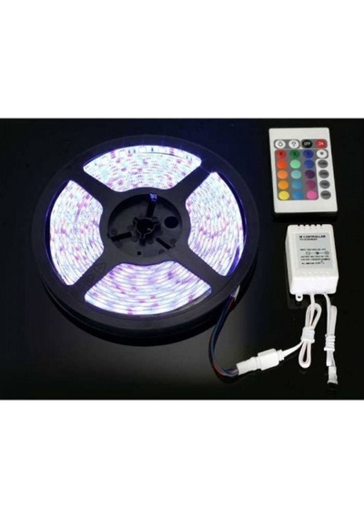 Led Animasyonlu Tak Çalıştır Kumandalı Trafolu Rgb Şerit Işık Aydınlatma 5 Metre Beyaz