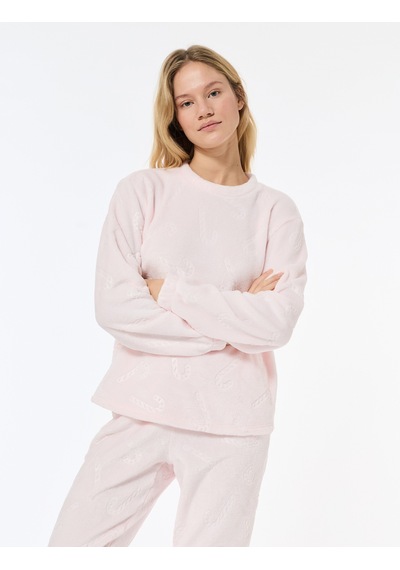 Koton Yılbaşı Temalı Uzun Kollu Bisiklet Yaka Peluş Pijama Üstü Pembe Desenli 6wlk40070mk Pembe Desenli Koton Yılbaşı Temalı Uzun Kollu Bisiklet Yaka Peluş Pijama Üstü Pembe Desenli 6wlk40070mk Pembe Desenli