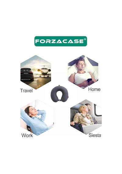 Tr Seyahat Yastığı Boyun Destekli Taşınabilir Ve Ergonomik Tasarım Uçak Araba Ve Yolculuklar Için Ideal Gri