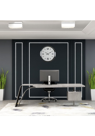 Krom 52 Cm Metal Modern Tasarım Duvar Saati çok Renkli