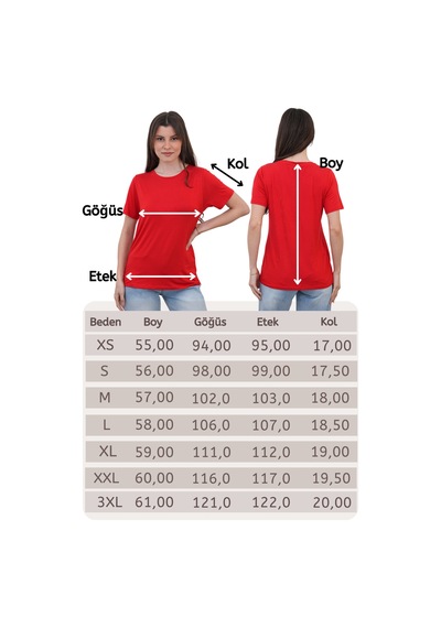 Viskon Dökümlü Tişört-kırmızı