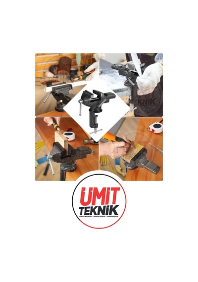 Premium Seri 360 Döner Çok Fonsksiyonlu Tezgah Masa Mengenesi Mini Örslü Mengene 60mm