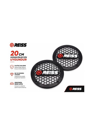 20cm Hoparlör Kapağı - Reiss Logolu Plastik Midrange Hoparlör Kapak 20 Cm - 2 Adet