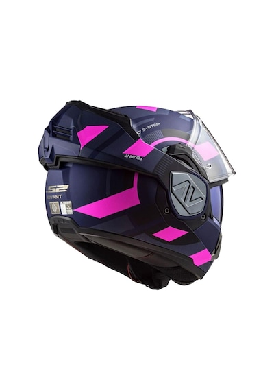 Ls2 Advant Velum Çene Açılır Motosiklet Kaskı Mat Mavi - Pembe