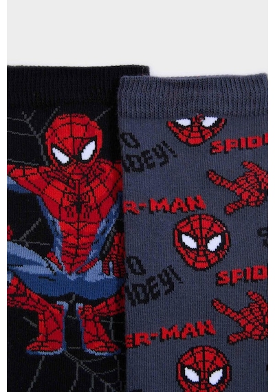 DeFacto Erkek Çocuk Marvel Spiderman 2'li Pamuklu Uzun Çorap E5167A8NSKR1