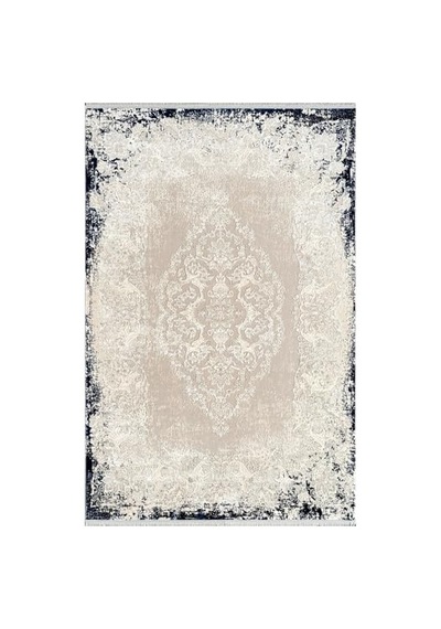 Pier Zen Hg01a Krem Lacivert Viskon Akrilik Yumuşak Leke Tutmaz Silinebilir Halı Krem Mavi 120 X 180 Genel