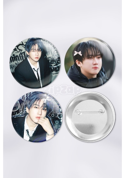 Changbin Stray Kids Kpop Çanta Süsü Rozet İğneli Buton Rozet Seti 3 Adet Üçlü