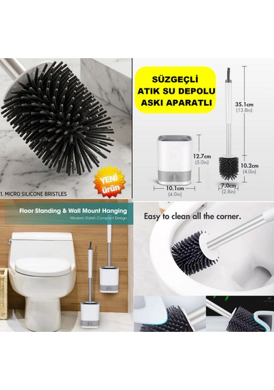 Tuvalet Fırçası Seti 35 Cm Uzun Saplı Tuvalet Fırçası + Saklama Tabanı + Çekmece Su Tepsisi + Duvara Monte Etiket , 3'ü 1 Arada Banyo Temizliği, Ev Tuvalet Temizleme Kiti, Banyo Fırçası, Tuvalet Fırçası Beyaz - Gri Tuvalet Fırçası Seti 35 Cm Uzun Saplı Tuvalet Fırçası + Saklama Tabanı + Çekmece Su Tepsisi + Duvara Monte Etiket , 3'ü 1 Arada Banyo Temizliği, Ev Tuvalet Temizleme Kiti, Banyo Fırçası, Tuvalet Fırçası Beyaz - Gri