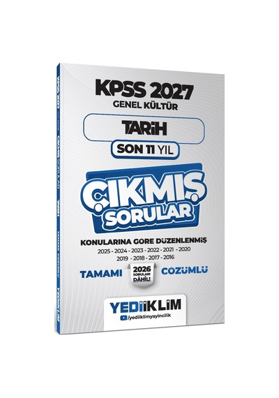 2027 Kpss Genel Kültür Tarih Konularına Göre Tamamı Çözümlü Son 11 Yıl Çıkmış Sorular