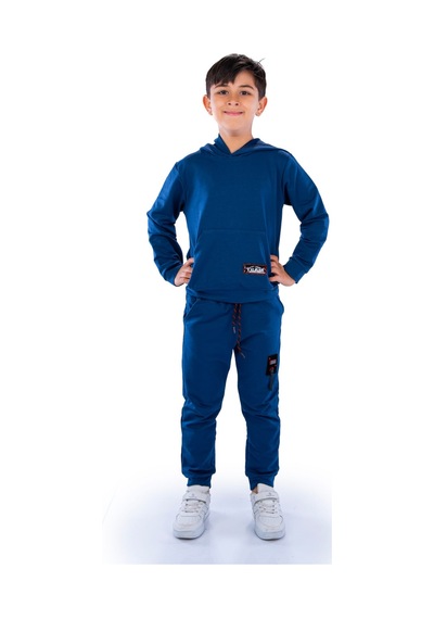 Mnk Baby & Kids Team Kanguru Cepli Kapüşonlu Çocuk Eşofman Mnk10074 Indigo