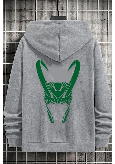 Uyguntarz Unisex Floki Baskılı Sweatshirt Gri