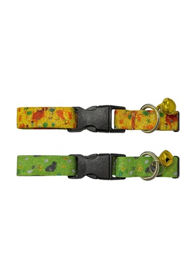 4 Adet Desenli Zilli Kedi Tasması - Ayarlanabilir Cat Collar