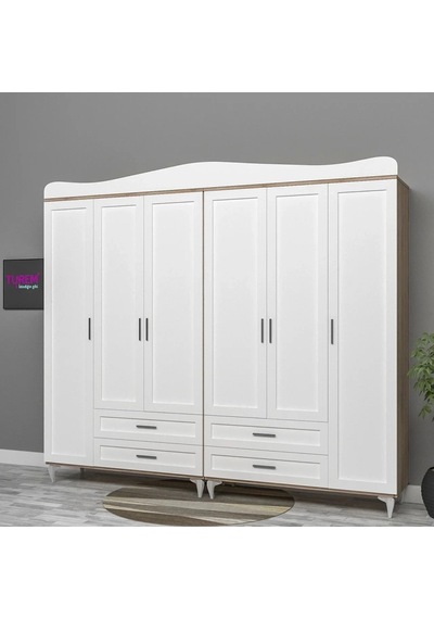 Çıtalı 6 Kapılı Gardrop Mdf Antrasit Çıtalı 6 Kapılı Gardrop Mdf Antrasit