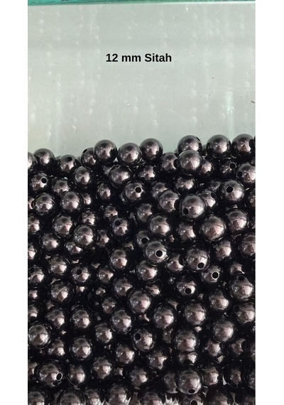 100 Gram - İnci Boncuk - 12 Mm Renk : Siyah