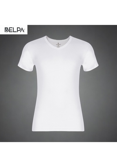 Belpa Ceylanoğlu Ribana Erkek V Yaka Yarım Kol Atlet 6'lı %100 Pamuk Beyaz