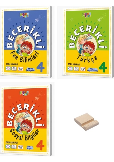 4. Sınıf Becerikli Fen Türkçe Ve Sosyal Soru Bankası 3lü Set + Telefon Standı