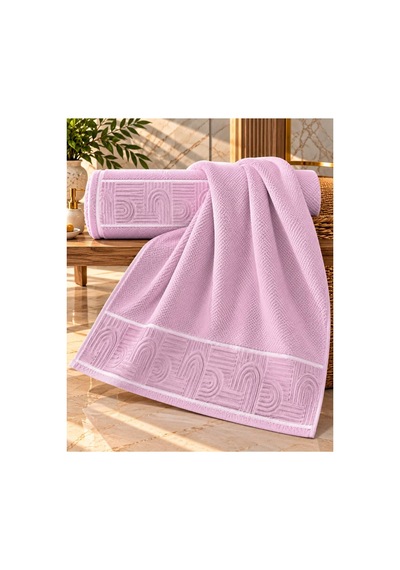 Jakarlı Büyük Boy Banyo Havlusu Premium Sıkı Dokuma %100 Organik Pamuk 90x150 Cm Lila - 945284492 Lila