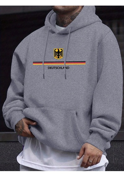 Startmore Tarzsokak Deutschland Mektup Yaratıcı Baskı Unisex Spor Giysileri Sıcak Polar Kazak Sonbahar Spor Giysi Gri