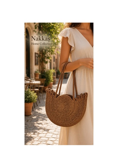 Nakkaş Home Collection Jüt Çanta Kadın Hasır Çanta, Plaj Çantası, Omuz Ve Günlük Kullanım Çantası-kahvrengi-35x30 Cm Nakkaş Home Collection Jüt Çanta Kadın Hasır Çanta, Plaj Çantası, Omuz Ve Günlük Kullanım Çantası-kahvrengi-35x30 Cm