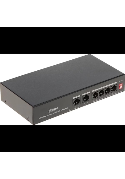 Dahua Pfs3006-4et-36, 4 Port, Megabit, Poe 36w, 2 Port Uplink, Yönetilemez, Masaüstü Switch