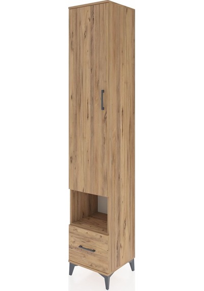 Hyperion Dolap 4 Raflı Tek Çekmeceli Tek Askılı 44x44x243 Çam... Çam Hyperion Dolap 4 Raflı Tek Çekmeceli Tek Askılı 44x44x243 Çam... Çam
