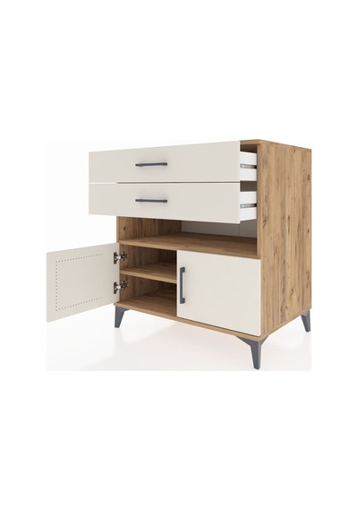 Kronos Şifonyer 2 Raflı 2 Çekmeceli 2 Kapaklı 88x59x96 Çam-ay... Çam