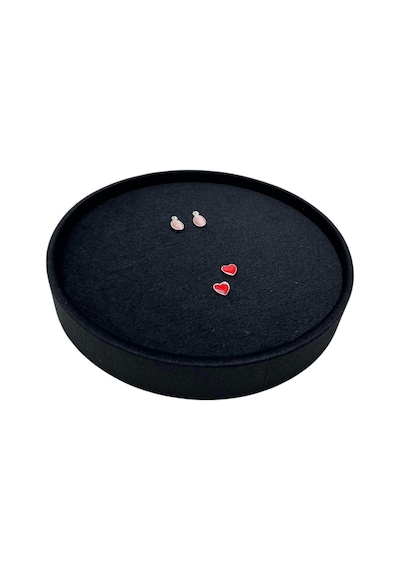 Silindir Model Süet Kumaş Gri Renk 20/20 Cm Batırmalı Küpe-piercing Tablası Siyah