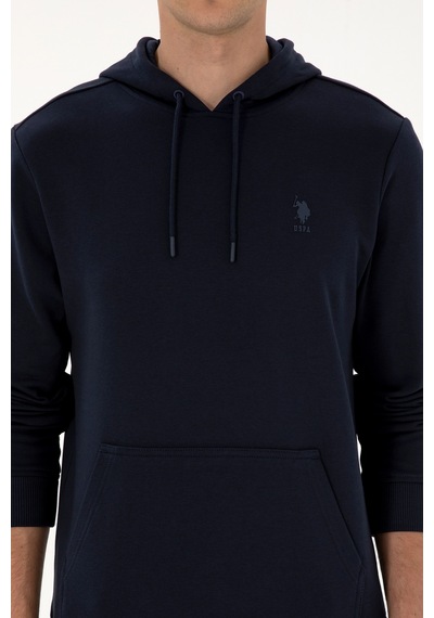 U.S. Polo Assn. Erkek Regular Fit Kapüşonlu Lacivert Basic Sweatshirt 50313720-VR033