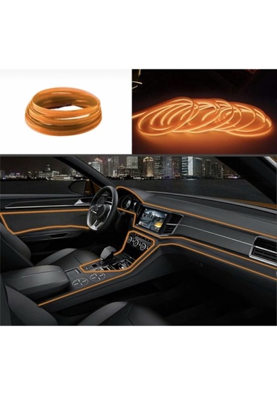 Araç Içi Neon Şerit Led 3 Metre Turuncu  (Torpido Ledi)  (527438845)
