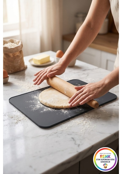 Silikon Pişirme Matı Fırın Tepsisi Kaymaz Kurabiye Pişirme Kağıdı Alternatifi 40x30 Cm Çok Renkli