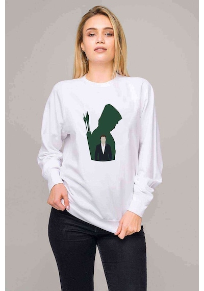 Altered Carbon Logo Baskılı Beyaz Kadın Sweatshirt