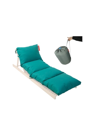 Tr Pofuduk Şezlong Minderi 60x180x12cm Çantalı Şezlong Yatağı Su İtici Uv Dayanımlı Turkuaz Genel