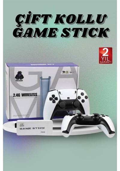 Çift Oyun Kollu 4k Hd Ekran Nostaljik 20.000 Oyunlu Beyaz Game Stick Mh-hs1723-3910