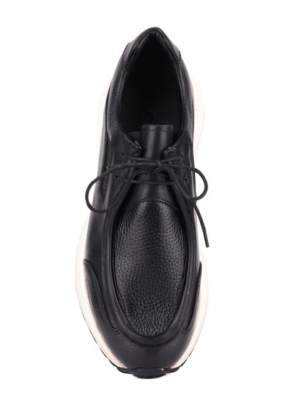 Shoetyle - Siyah Hakiki Deri Bağcıklı Erkek Günlük Ayakkabı 115-k525-1322 Siyah