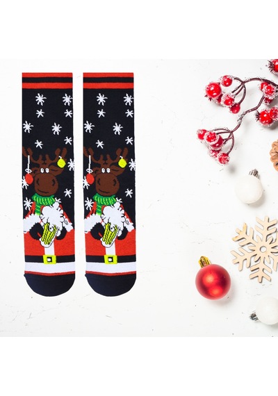 Carnaval Socks Siyah Kartanesi Ve Noel Baba Desenli Havlu Çorap Çok Renkli