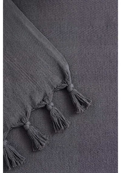 Antrasit Natural Çift Kişilik Baskılı Pike & Yatak Örtüsü 200x230 Cm