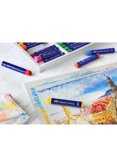 Faber Castell Black Edition 24 Renk Kuru Boya Ve Creative Studio 24'lü Yağlı Pastel İkisi Birarada Set Çok Renkli