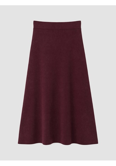 Lcw Modest Bordo Beli Lastikli A Kesim Triko Etek