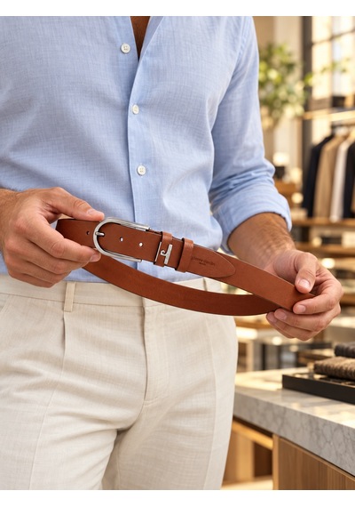 Pierre Cardin Taba Erkek Kot Kemeri %100 Hakiki Deri