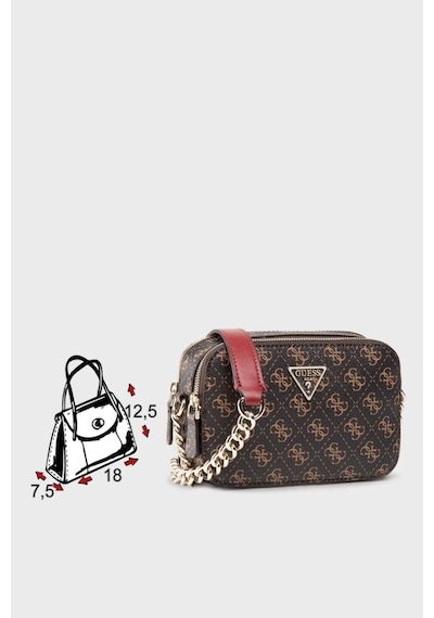 Guess Kadın 4g Logolu Noelle Çapraz Askılı Mini Çanta Açık Kahverengi