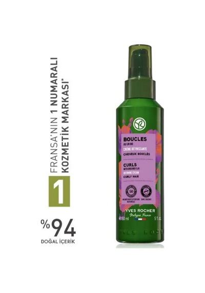 Yves Rocher Bukle Belirginleştirici Bakım Kremi - Kıvırcık Ve Dalgalı Saçlar / Organik Keten Ve Agav 150 Ml