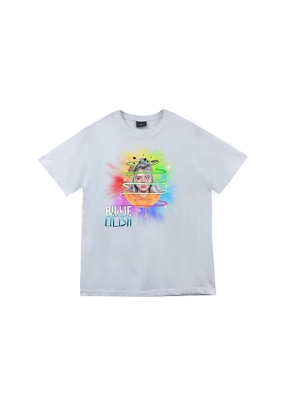 Stoned&Fame Billie Eilish Baskılı T-shirt Beyaz