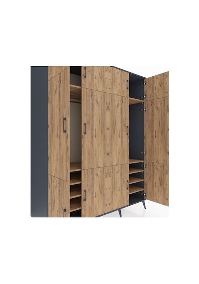 Kronos Gardrop 10 Raflı 12 Kapaklı 2 Askılı 176x59x221 Antrasit-çam Çam Kronos Gardrop 10 Raflı 12 Kapaklı 2 Askılı 176x59x221 Antrasit-çam Çam
