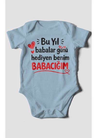 Morivokids Babaya Özel Kısa Kollu Bebek Body %100 Pamuk Zbn297-kk Bebe Mavisi