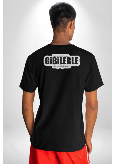 Hayat Seni, Senin Gibilerle Karşılaştırsın Yazılı Pamuklu Unisex Oversize Sırt Dijital Baskılı Siyah T-shirt Siyah